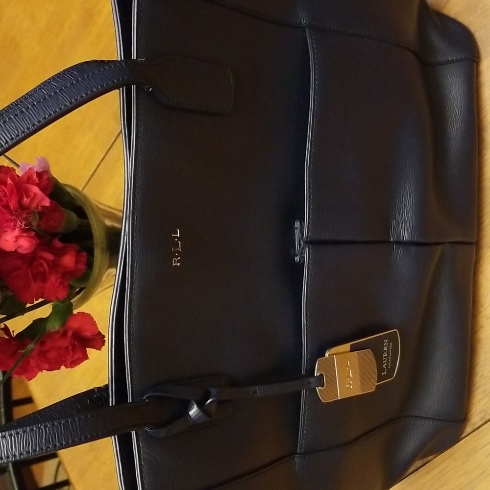 LAUREN, Ralph Lauren Navy Tote Bag - Picture 3 of 12